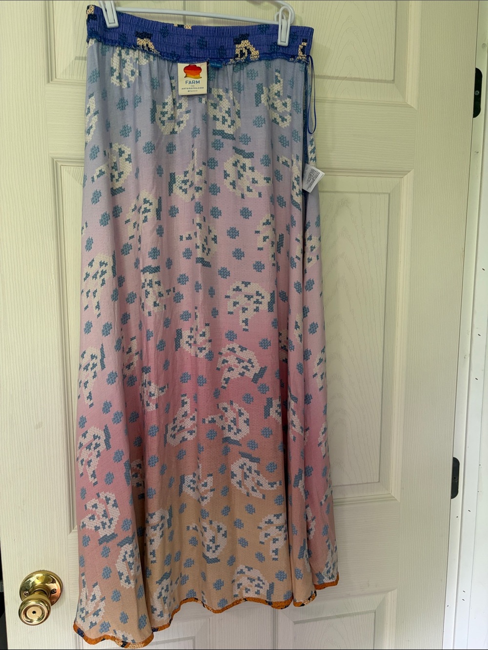 FARM Rio Ombre Floral Maxi Skirt in Purple-Pink-Mustard - Picture 5 of 6